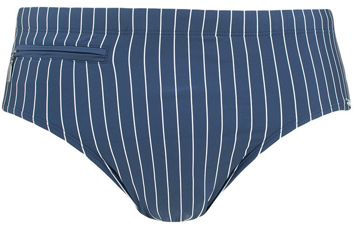 SCHIESSER Nautical Casual heren badkleding - zwemslip met ritsvak tricot gerecycled stroken admiraal — afbeelding 10