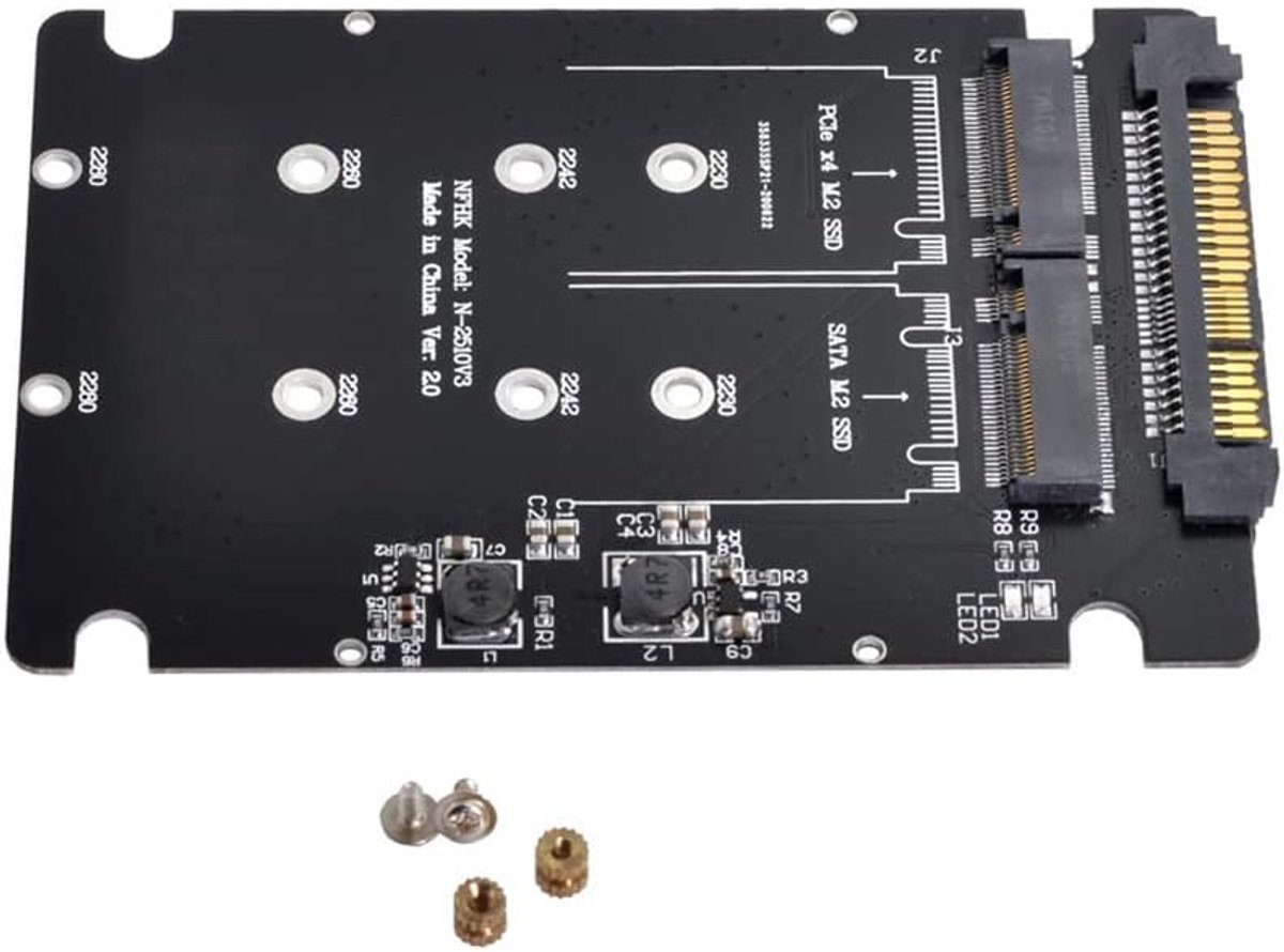 SSD Adapter - NVMe U.2 M.2 - Opslag Uitbreiden - Brede Compatibiliteit - 10x10x1 cm