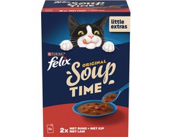 Felix Soup Vlees Selectie - Kattenvoer Natvoer - 48 x 48 g