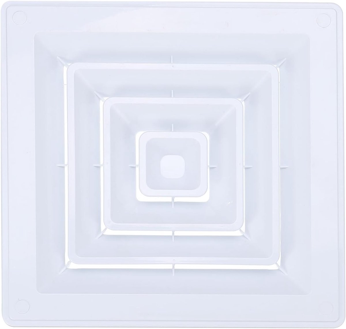 Vierkante Ventilatiehoes 25x25 cm Wit - Luchtrooster voor Plafond, Muur of Toilet - ABS Kunststof Afdekking