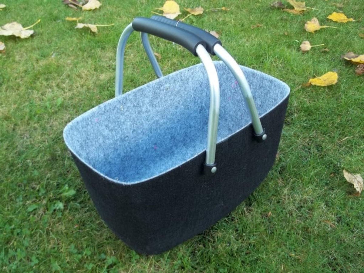 Wicker Mandje van Waterhyacint met Inklapbaar Handvat - Plukmand en Boodschappenmand