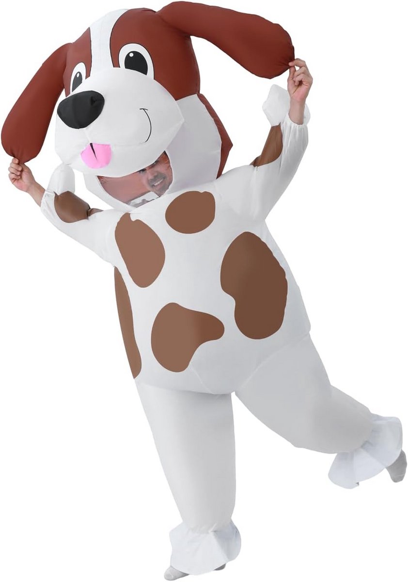 Opblaasbaar Dalmatiër Hond Kostuum voor Volwassenen - Grappig Karneval Outfit