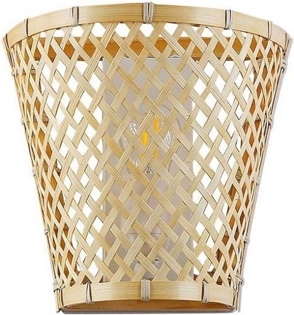 Handgemaakte Wandlamp van Pani-Rattan en Bamboe - Boho en Natuurlijke Sfeer