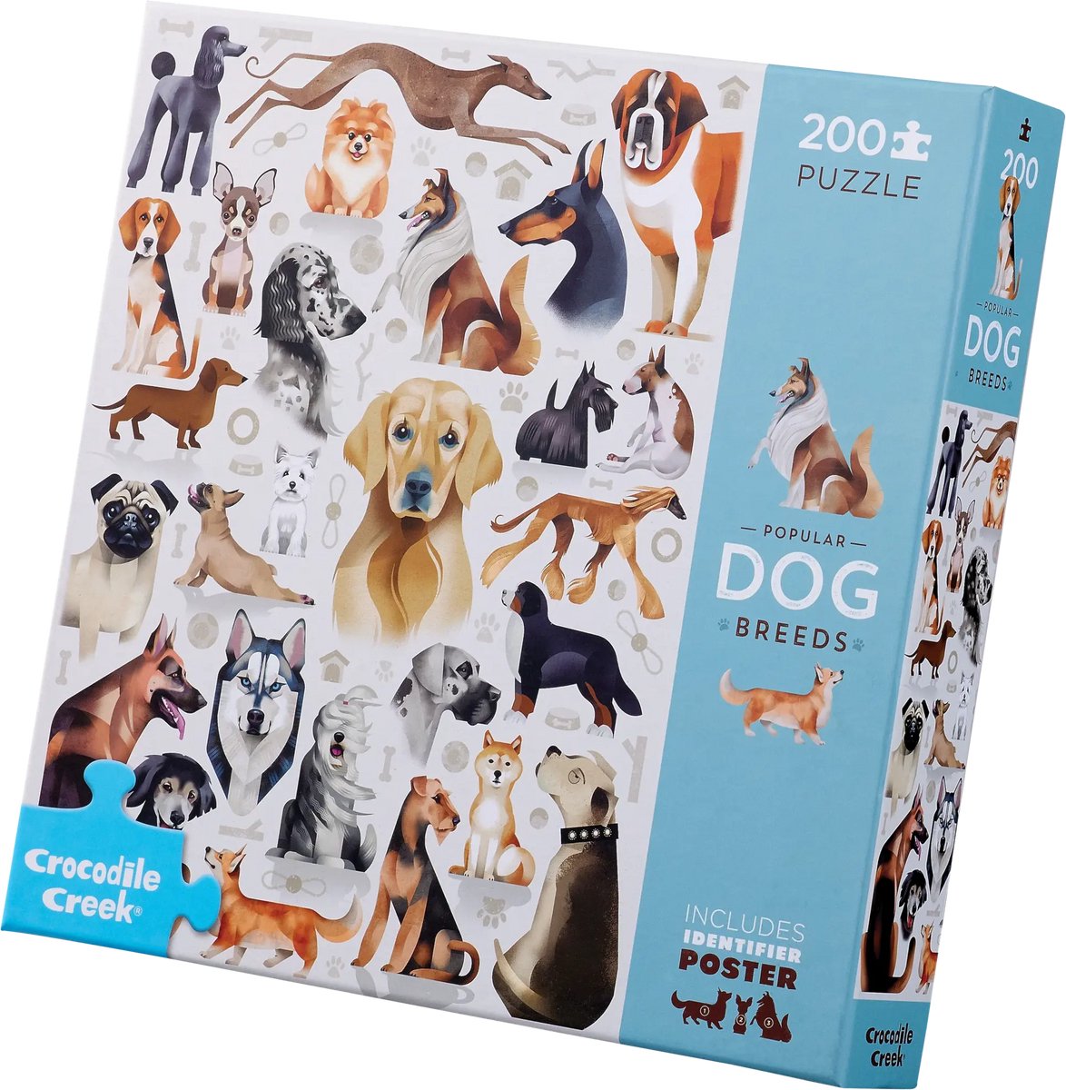 Crocodile Creek puzzel honden dieren 200 stukjes voor kinderen.