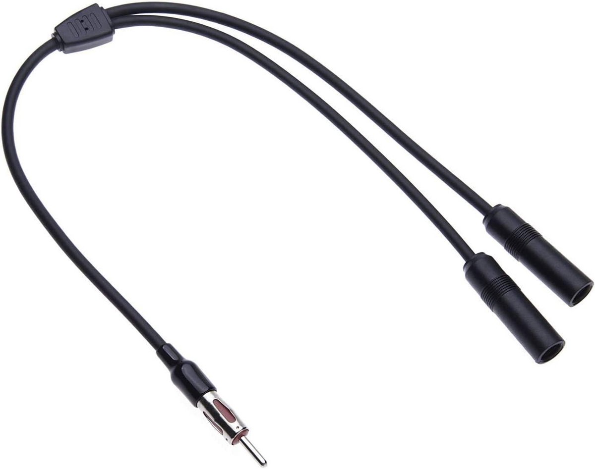 Universele Y-Splitter Auto Radio Antenne Adapter DIN Mannelijk naar 2x Vrouwelijk voor Navigatie Verlengsnoer