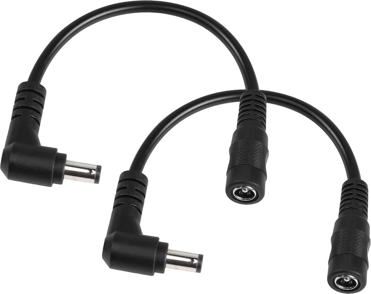 Set van 2 DC Stroomverlengkabel 5.5mm naar 5.5mm Adapter Kort voor CCTV en LED