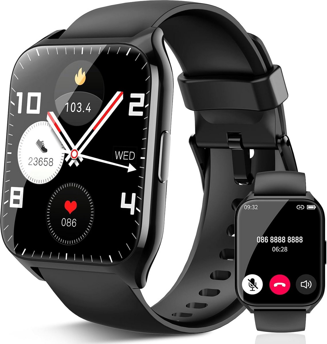 Slimme Horloge met Bellen Functie IP68 Waterdicht Fitness Tracker voor Heren Dames