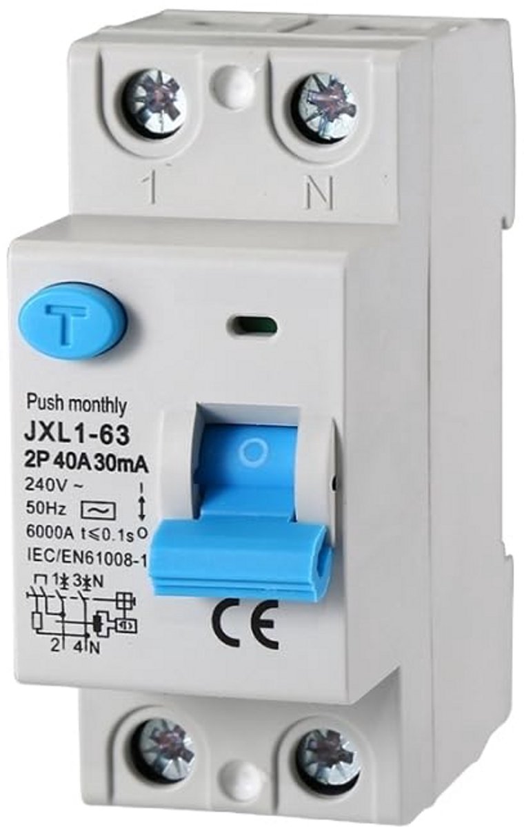 Zuivere Aardlekschakelaar Klasse A 2P 40A 30mA 220V voor Veilige Elektrische Installaties