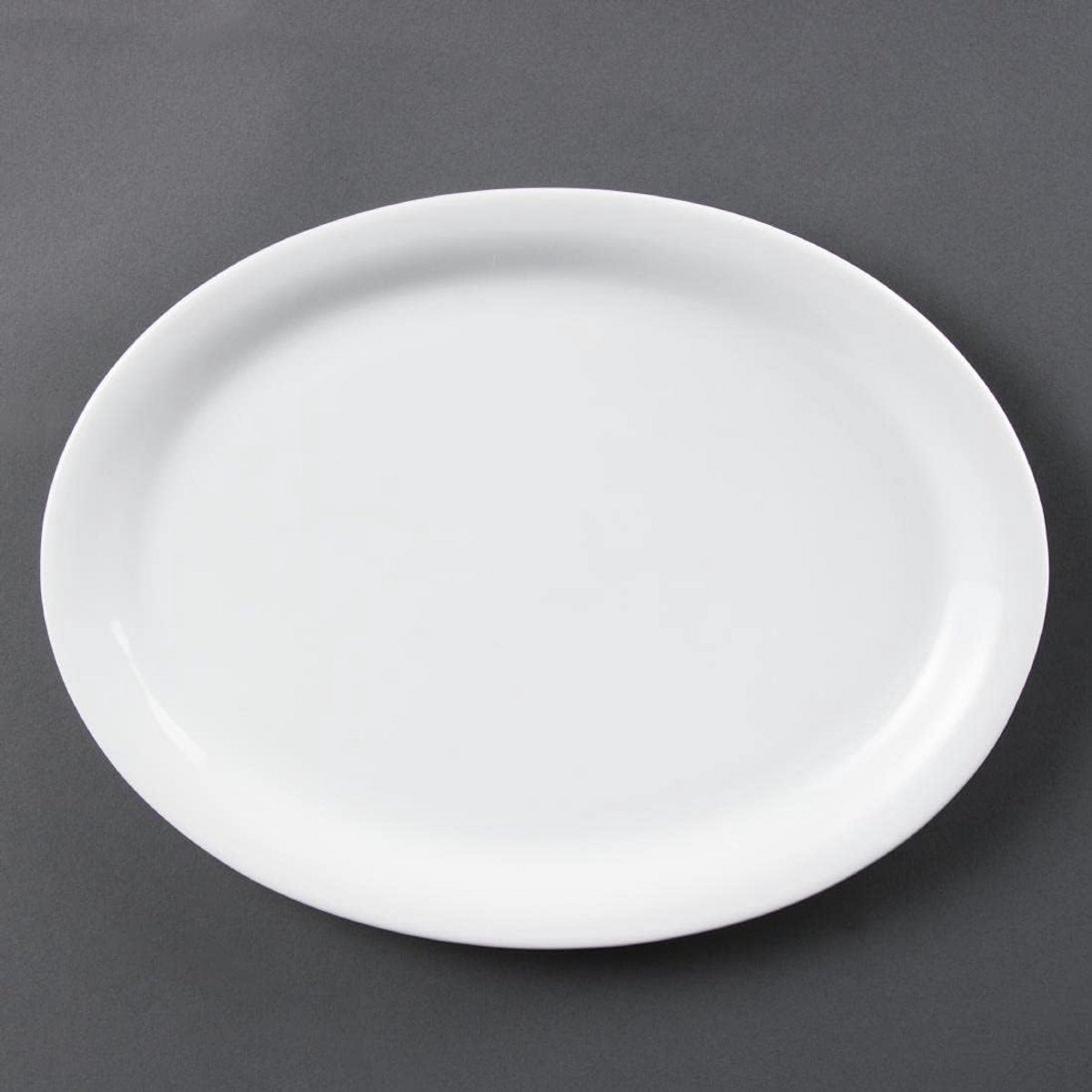 6x Ovale Borden 29.5cm Porselein Wit Vaatwasser en Vriezerbestendig