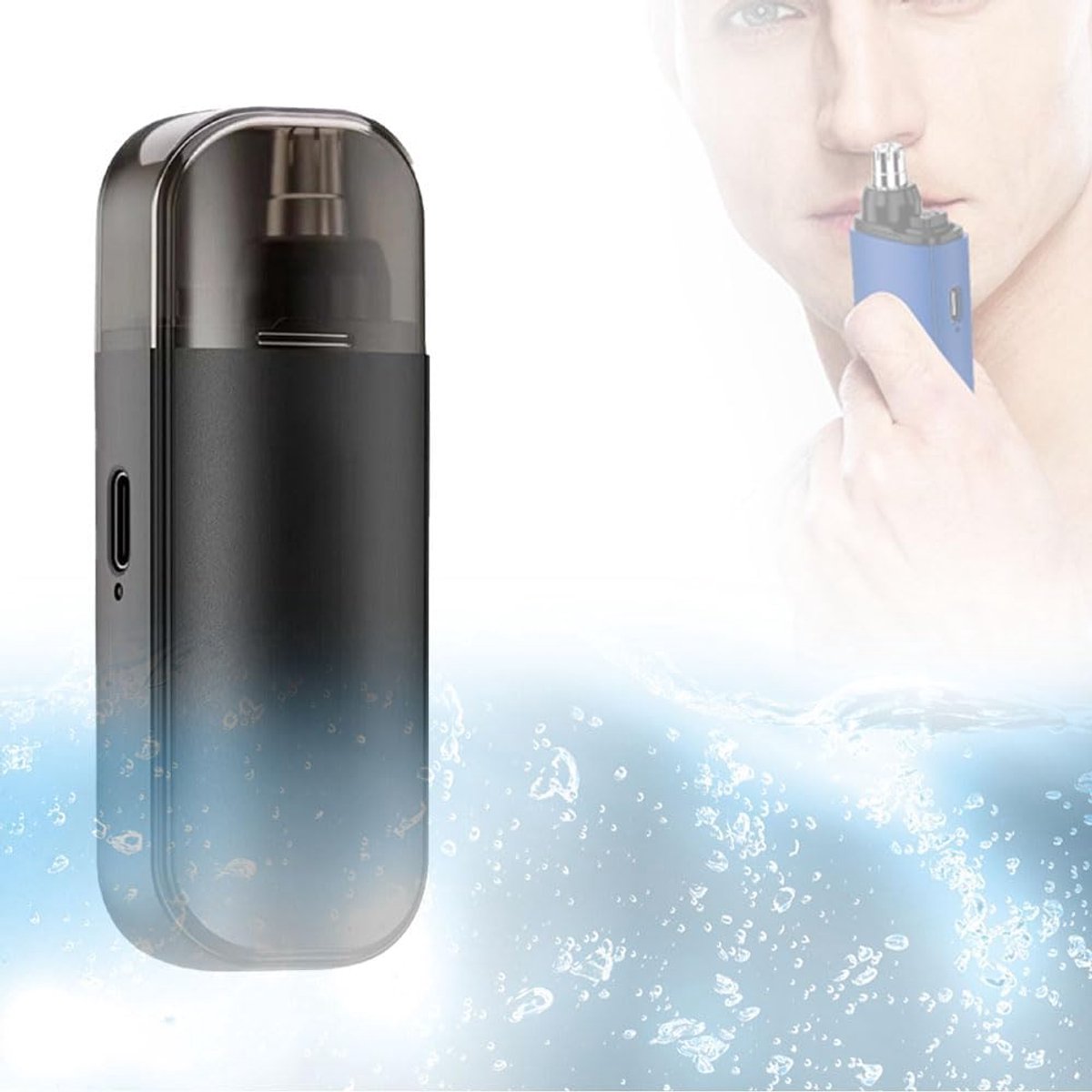 Neushaartrimmer - waterdicht - oplaadbaar - compact en draagbaar - veilig en pijnloos - professioneel voor mannen (zwart)