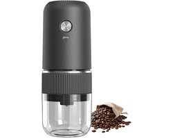Elektrische koffiemolen - Klein en handig - Instelbare maalgraad - Geschikt voor koffiebonen, vanille en specerijen（zwart）