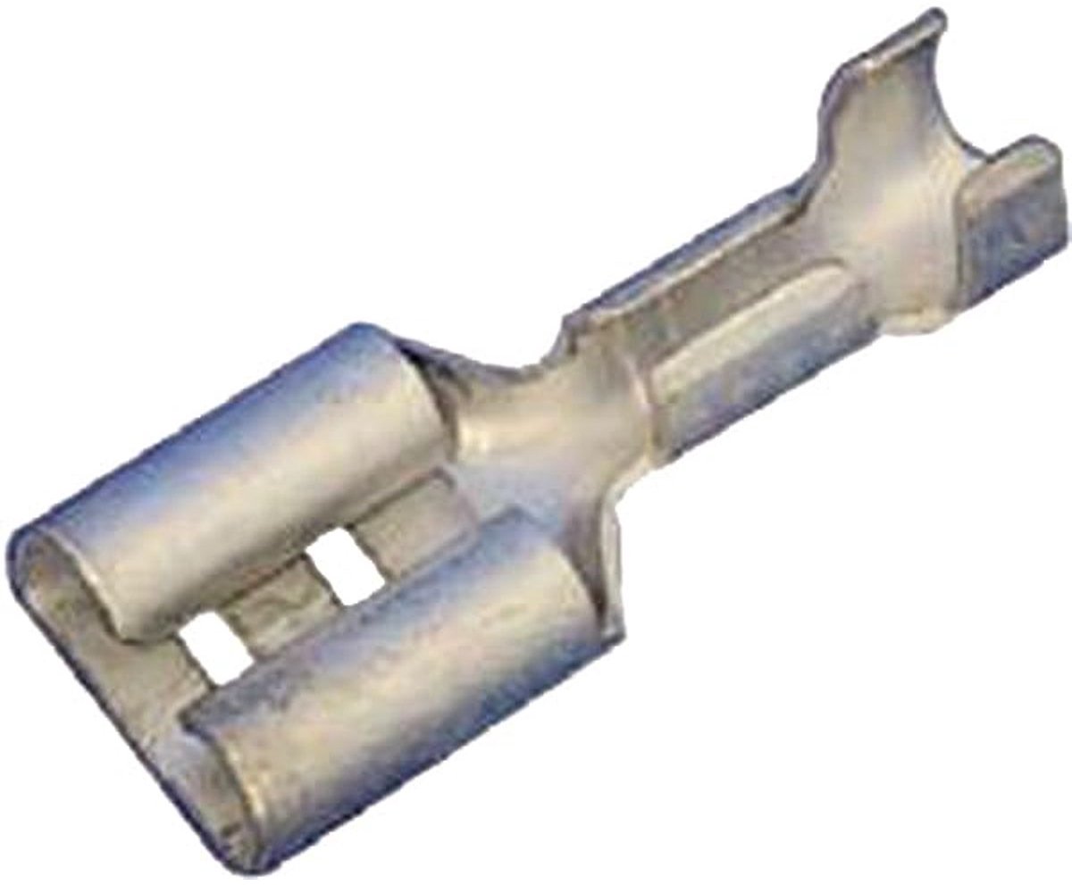 10 stuks Kalitec platte stekkers 1,5-2,5 mm², 6,3 mm x 0,8 mm | Verzinkt messing | Niet-geïsoleerde kabelconnectoren | Krimpklemmen voor automobiel- en industriële toepassingen