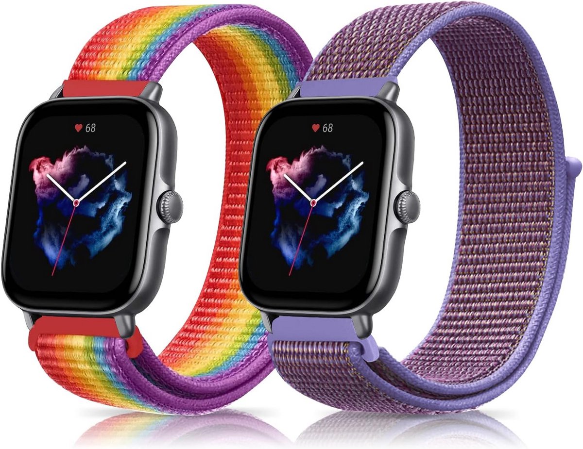 Set van 2 Nylon Reservehorlogebandjes met Klittenband Sluiting