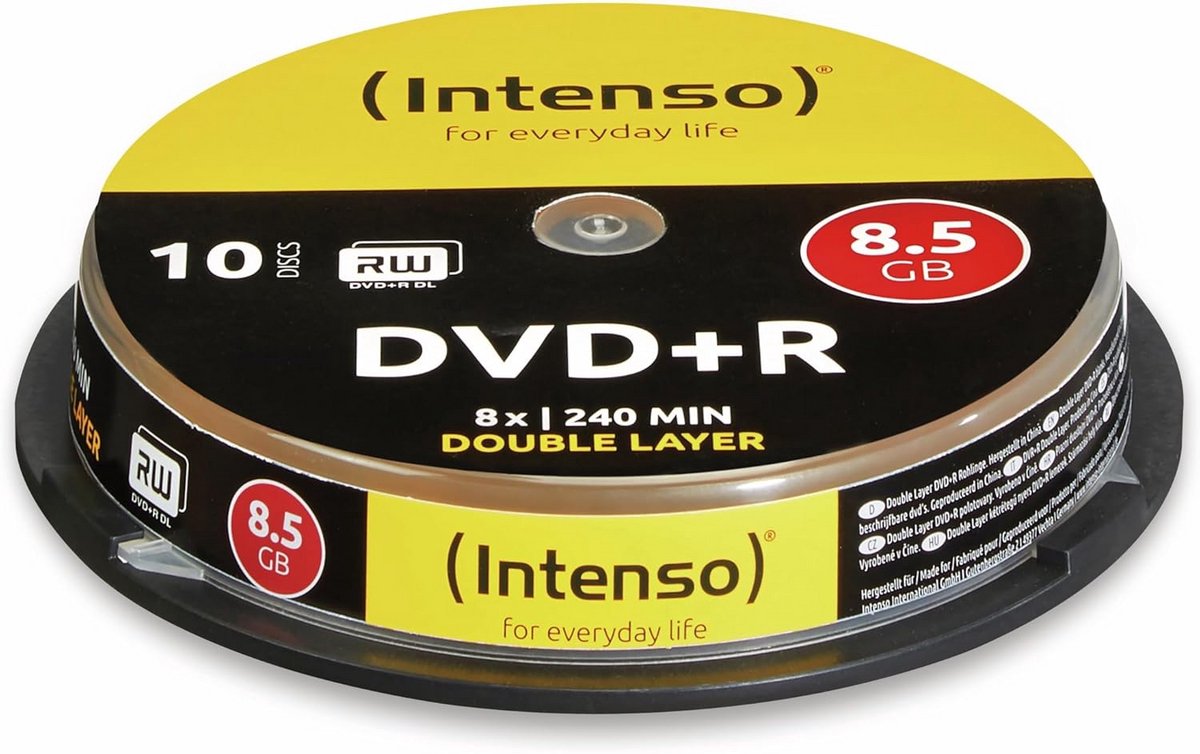 DVD+R Double Layer (DL) 8.5GB Opname Media - 10 Stuks Cakebox