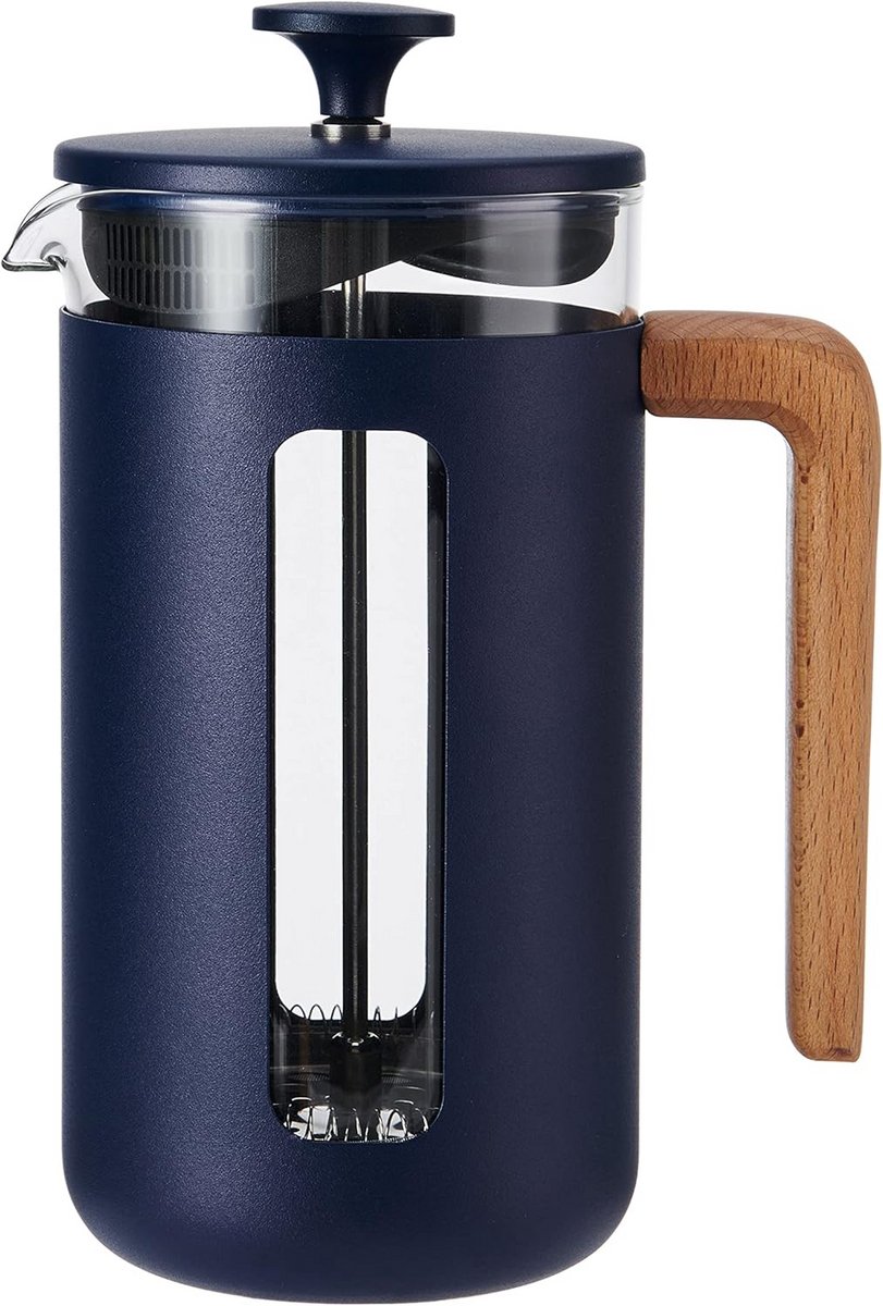 Grote French Press Koffiezetapparaat - 8 Kopjes/1L - Hittebestendig Glas en RVS