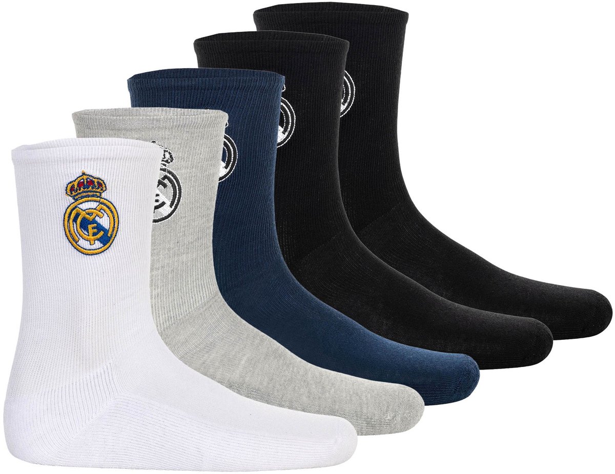 Real Madrid Sokken RM Crew Socks 5-Pack Embroidery Set van 5