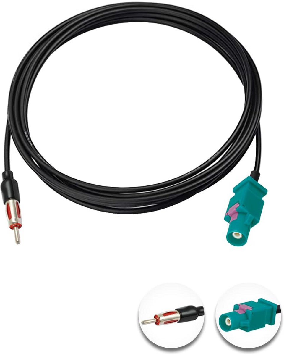 Fakra Z Mannelijk naar DIN Mannelijke Antenne Adapter Kabel RG174 2 Meter voor FM/AM Radio Ontvangst