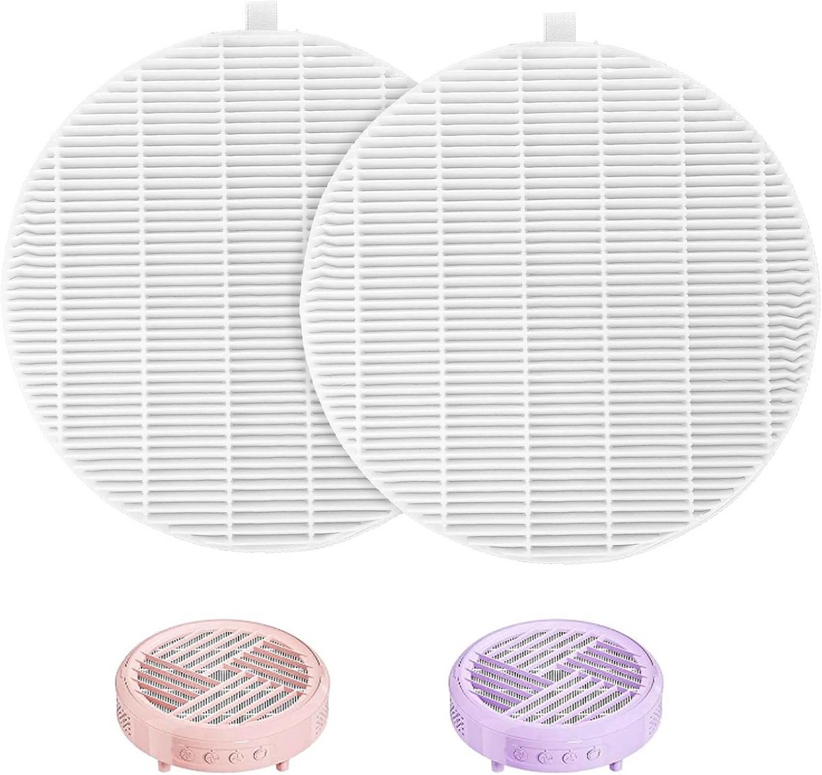 2 Stuks Ronde Reservefilters voor Nagelstofzuiger, Herbruikbaar en Wasbaar