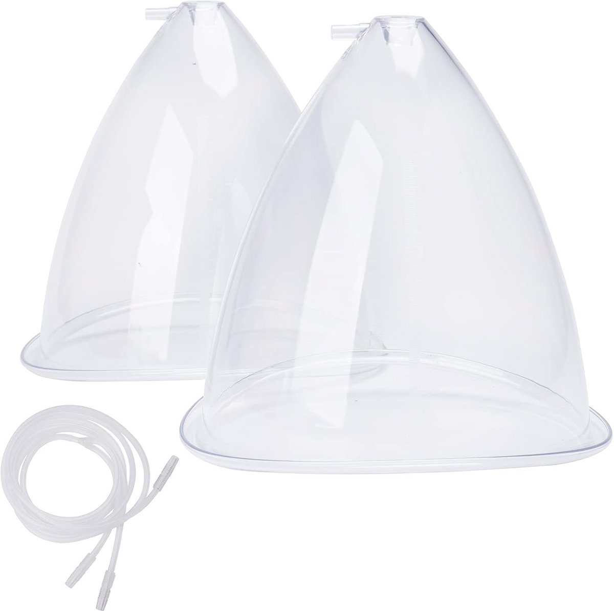 Extra Grote Vacuüm Cupping Bekers Set (1 Paar) met Y-Slang voor Vacuümtherapie
