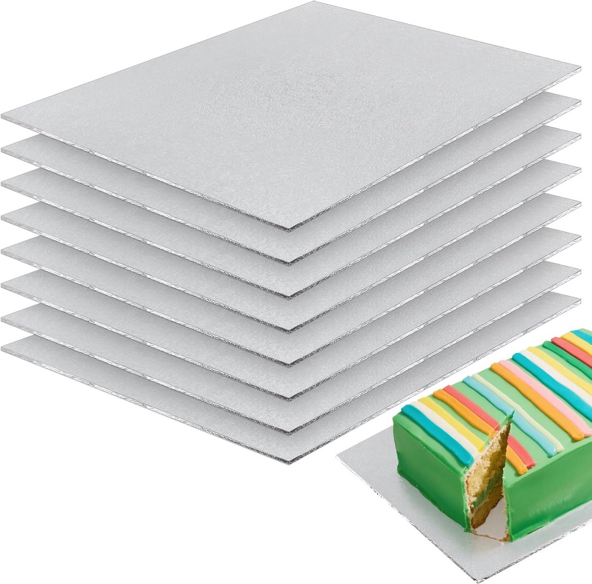 8x Rechthoekige Taartkarton 30x40 cm - Stevige Cakeboards voor Taartdecoratie