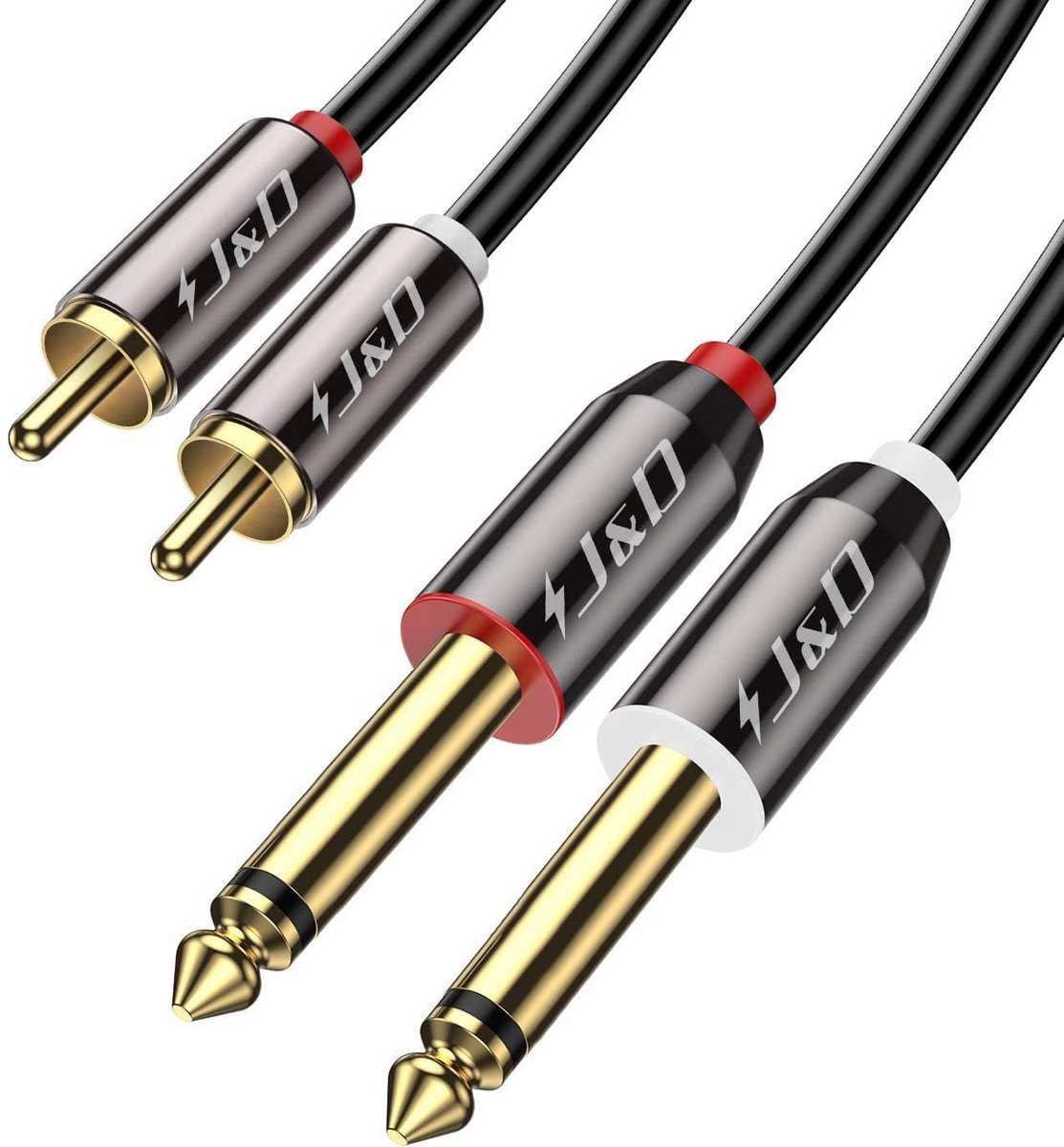 Kabel 1/4 Inch TS naar 2 RCA Stereo Audio Interconnect Adapter Draad 4,5 Meter