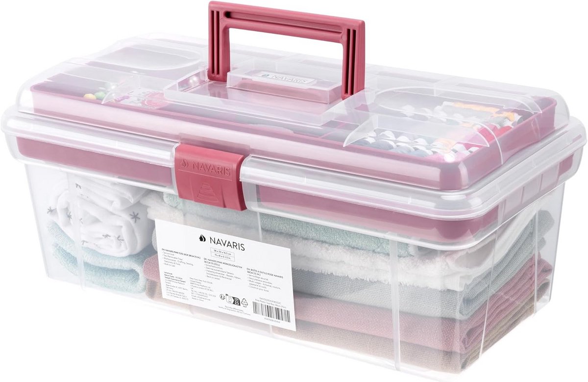 Kunststoffen Opbergbox met Deksel en Handvatten - Multifunctionele Organizer