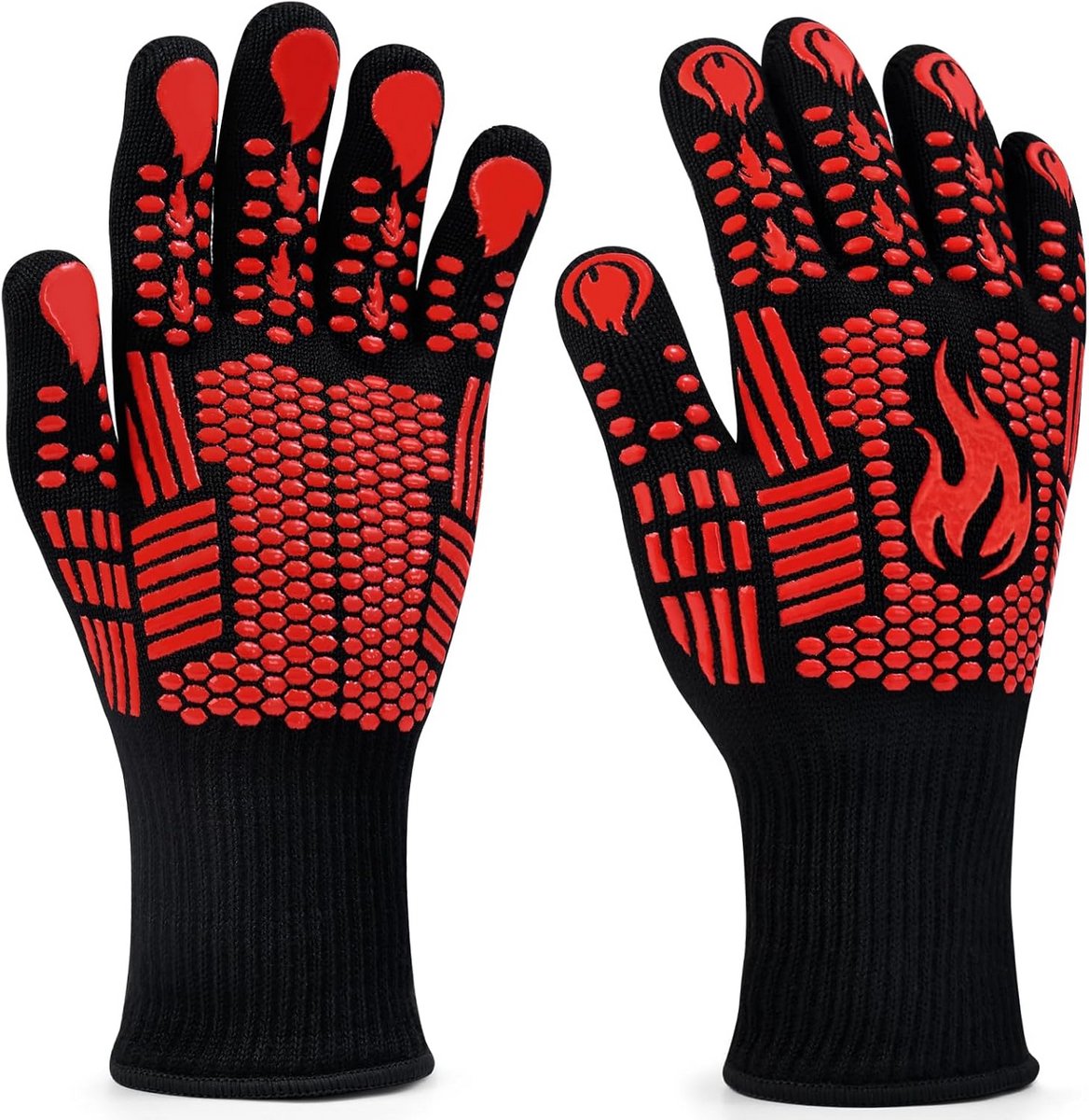 Hittebestendige Grillhandschoenen met Antislip Siliconen voor Oven en BBQ