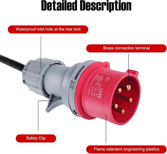 Krachtstroomadapter 32A naar 16A CEE IP44 400V Professioneel | bol