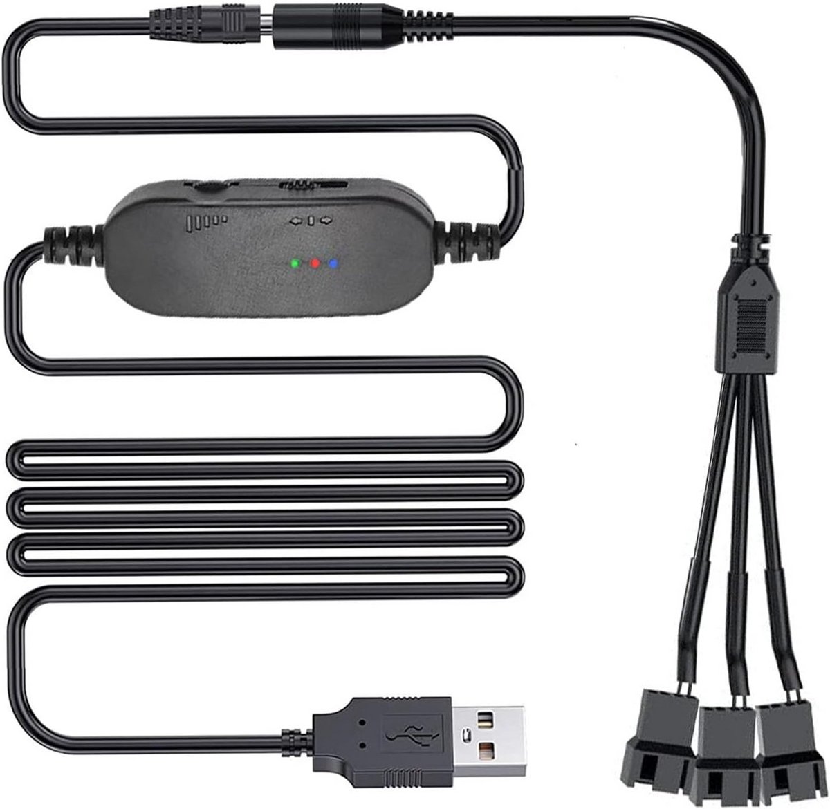 12V PC Ventilator Snelheidsregelaar USB DC 5V naar 12V Adapter Kabel