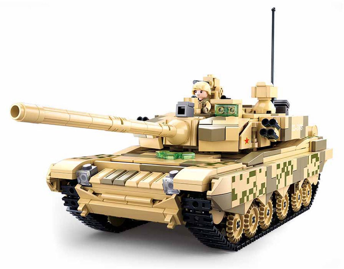 Sluban ModelBricks Army Modern Battle Tank Desert bouwspeelgoed – Constructiespeelgoed modelbouw – bouwdoos met 893 bouwstenen – M38-B0790 vanaf 8 jaar