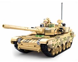 Sluban ModelBricks Army Modern Battle Tank Desert bouwspeelgoed – Constructiespeelgoed modelbouw – bouwdoos met 893 bouwstenen – M38-B0790 vanaf 8 jaar
