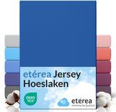 etérea Hoeslaken Jersey 90x200 - 100x200 cm Oekotex Made in Green - 100% coton - Blauw