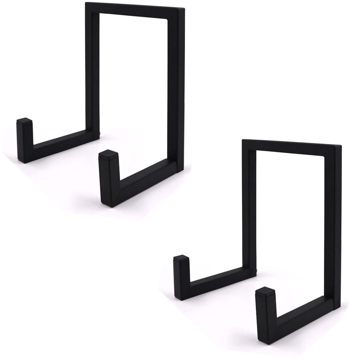 GELLDG Platenrek voor vinyl platen - Display Standaard - Metaal - Vrijstaande platenhouder - Decoratief cadeau - Geschikt voor het bewaren van receptenboeken, kookboeken en tijdschriften - Zwart