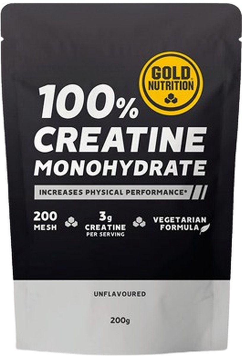 Gold Nutrition Creatinepoeder Neutrale Smaak 200g Transparant