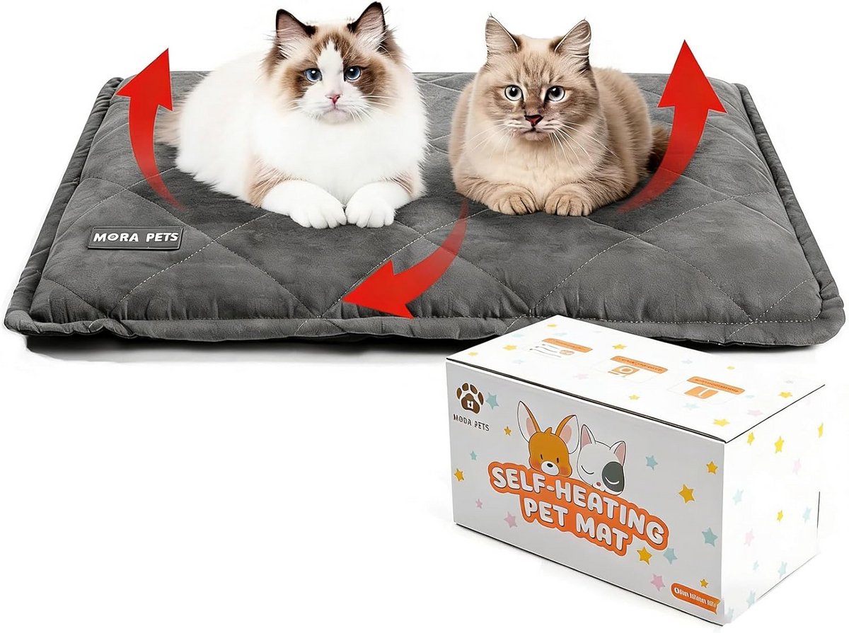 Zelfverwarmend Huisdierbed voor Puppy en Kat - Thermisch Kussen met Wasbare Hoes