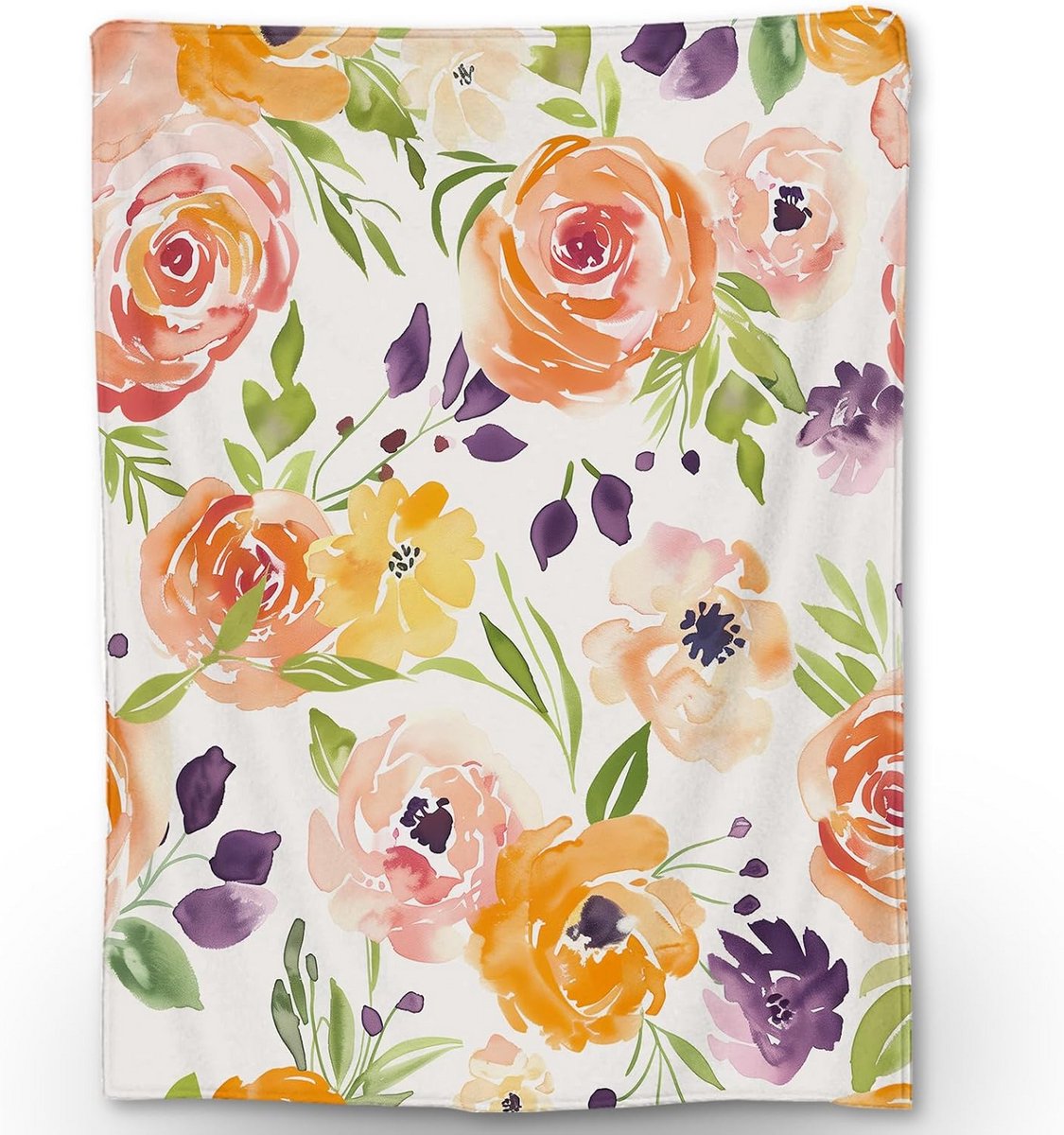Zachte Plaid - Fleece Deken - Gezelligheid Thuis - Levendig Bloemenpatroon - 127 x 102 cm - Multicolor