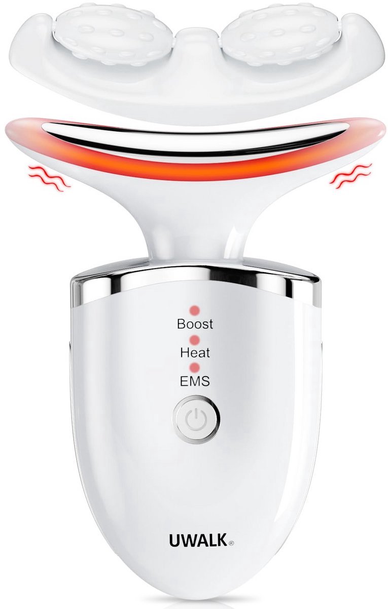 Elektrisch Gezichtsmassageapparaat EMS Gezichtsmassager- 3 Lichttherapie Modi (Rood, Blauw, Groen) - 45°C Automatische Verwarming - EMS Microstroom & Hoogfrequente Vibratie - Afneembare Massage Roller - Gezichtslifting en Huidverstrakking