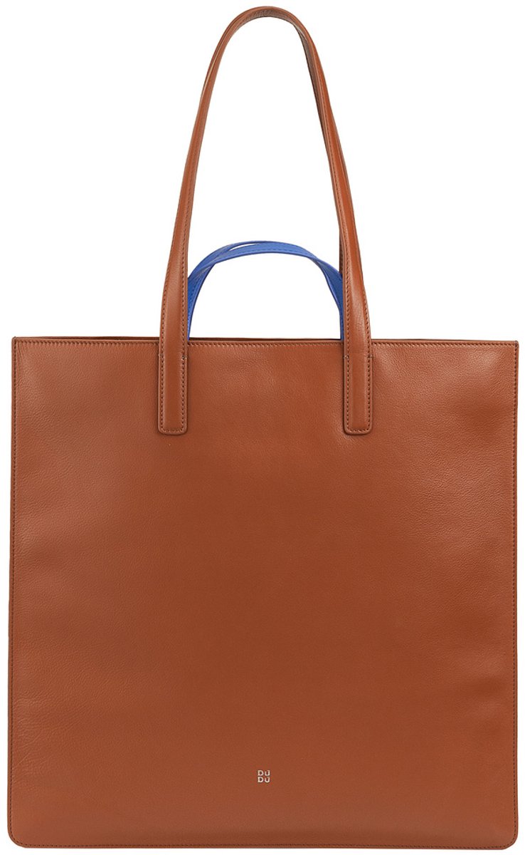 DuDu Premium - Shopper Tas - Natuurlijk Leer - Ruim Formaat - Minimalistisch Design - Functioneel Interieur