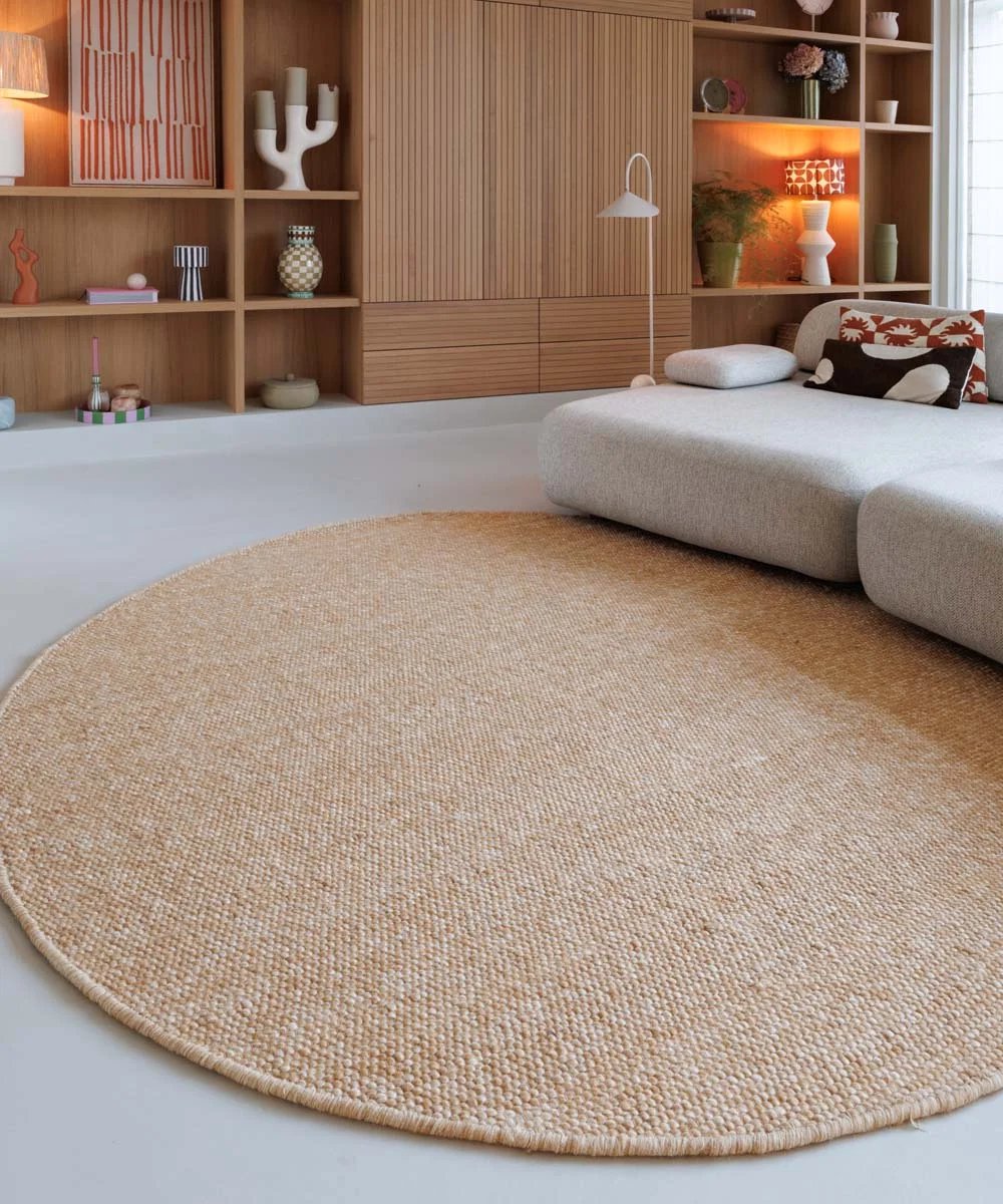 Rond wollen vloerkleed - Silvull cognac 250