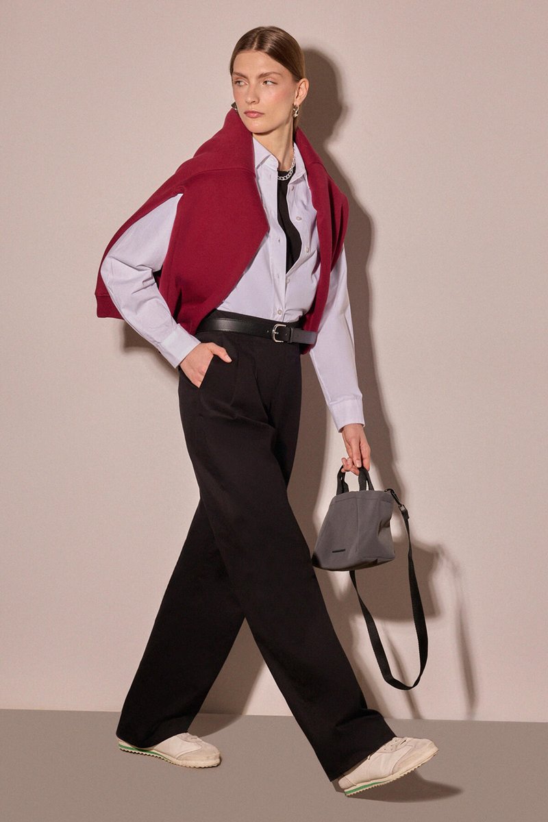Touché Privé - Gabardine broek met dubbele plooi - Zwart - Dames