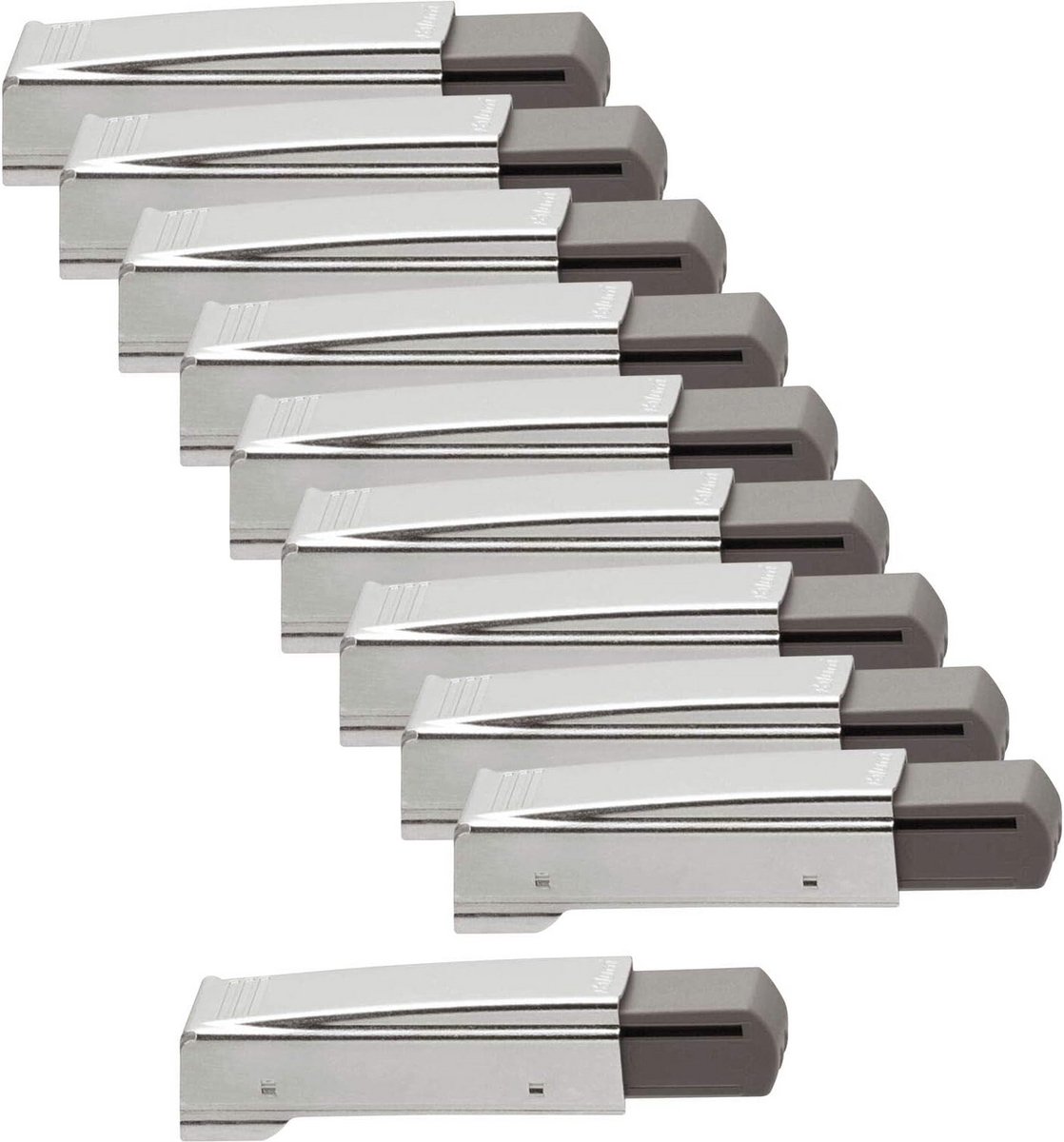 10 stuks Hoekstop Bevestiging Montageplaat voor Kastscharnieren 73 mm Zilver