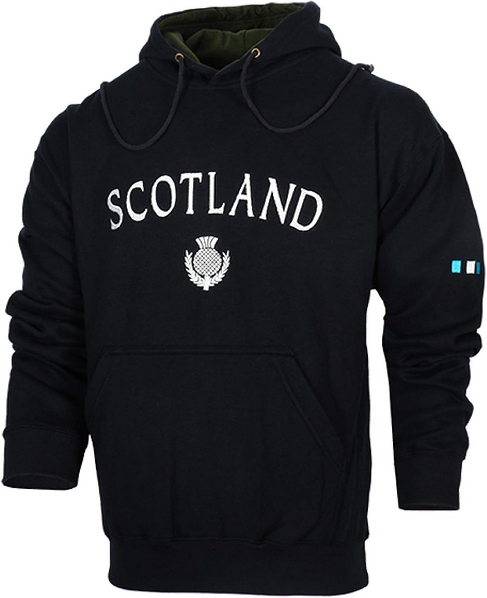 Hoodie met Capuchon Schotse Distel en Vlag - Comfortabele Sweater Marineblauw