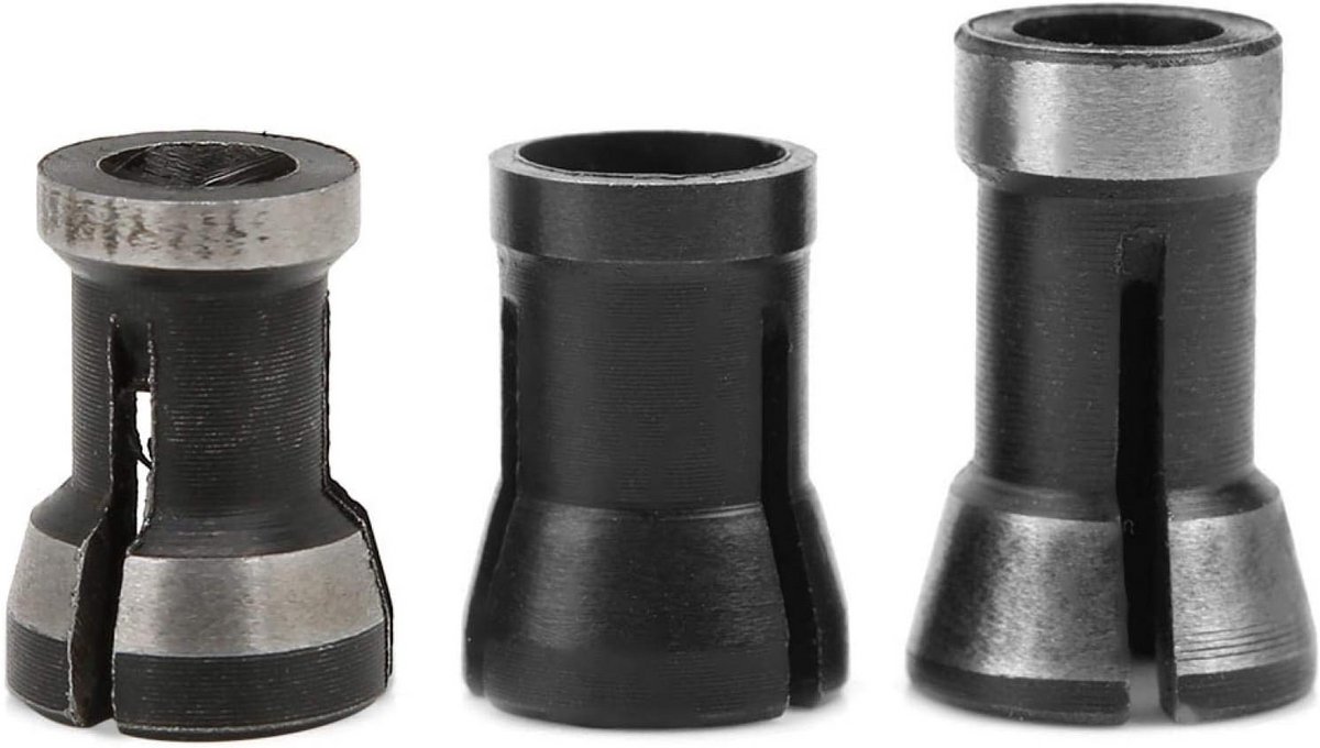 Houtbewerking Freeskop Adapter Set voor Freesmachines - 6, 6.35 en 8mm Maten
