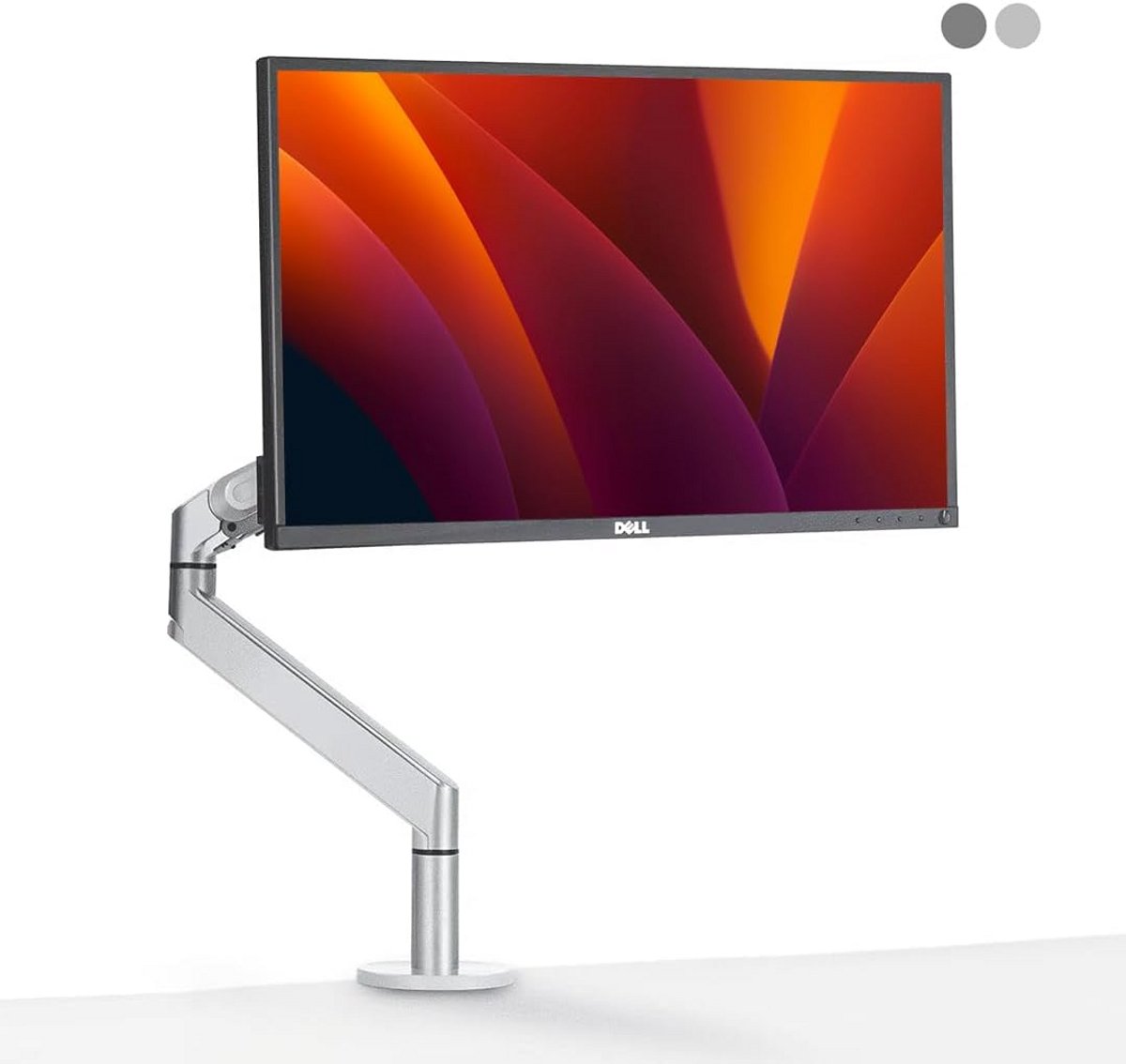Enkele Monitorarm met Gasveer - Verstelbare Monitorhouder voor 17-40 inch - Zilver