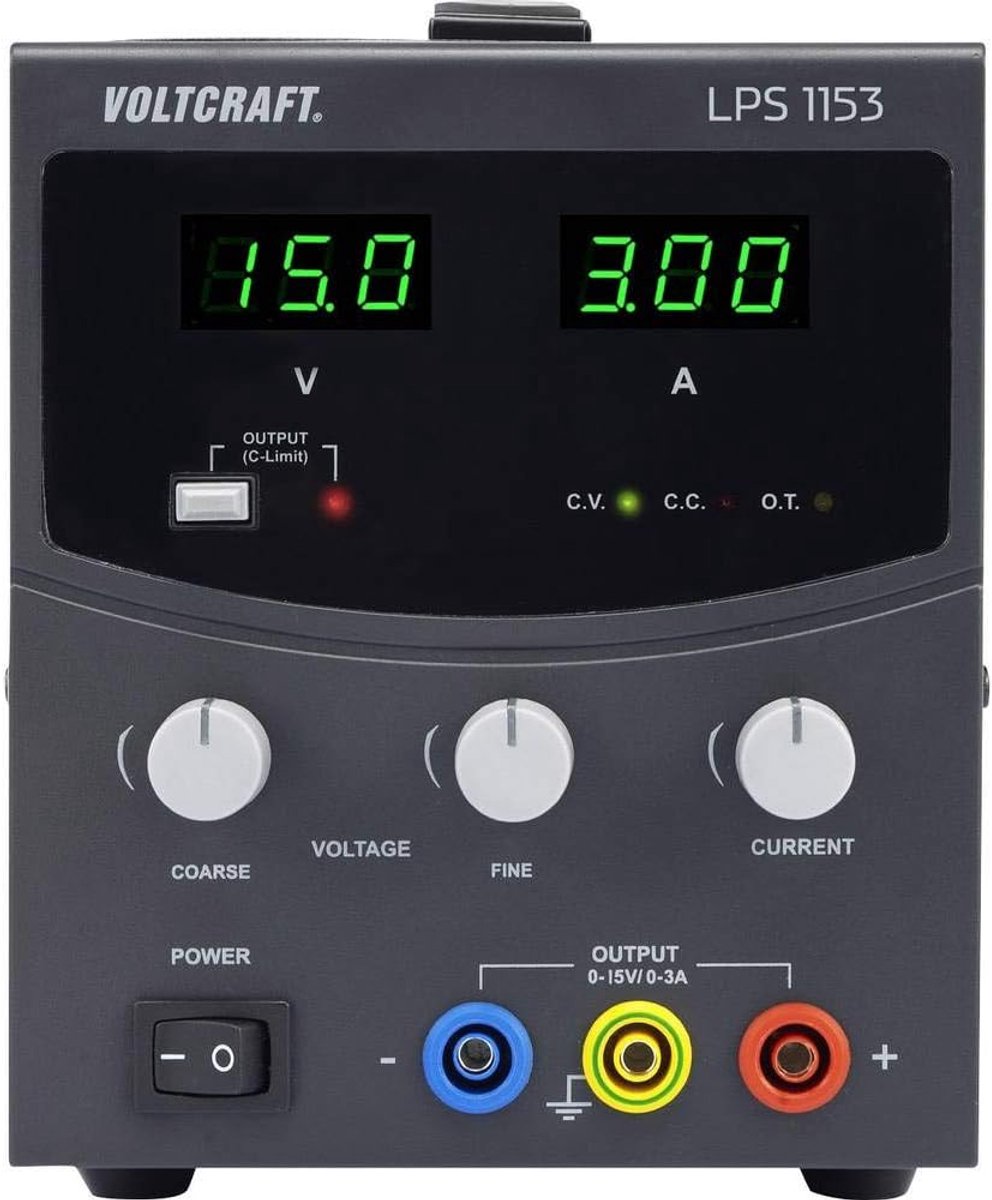 Labvoeding Regelbaar - Stroomvoorziening DC - Elektronica Reparatie - Instelbare Output - 30x16x13 cm - Zwart