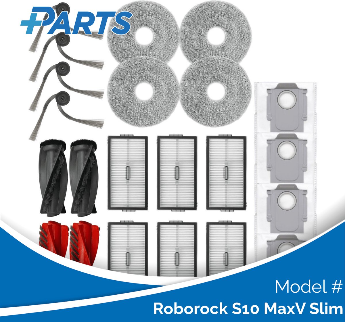 Roborock S10 MaxV Slim Onderhoudsset (Plus.Parts® alternatief voor 8.02.0388)