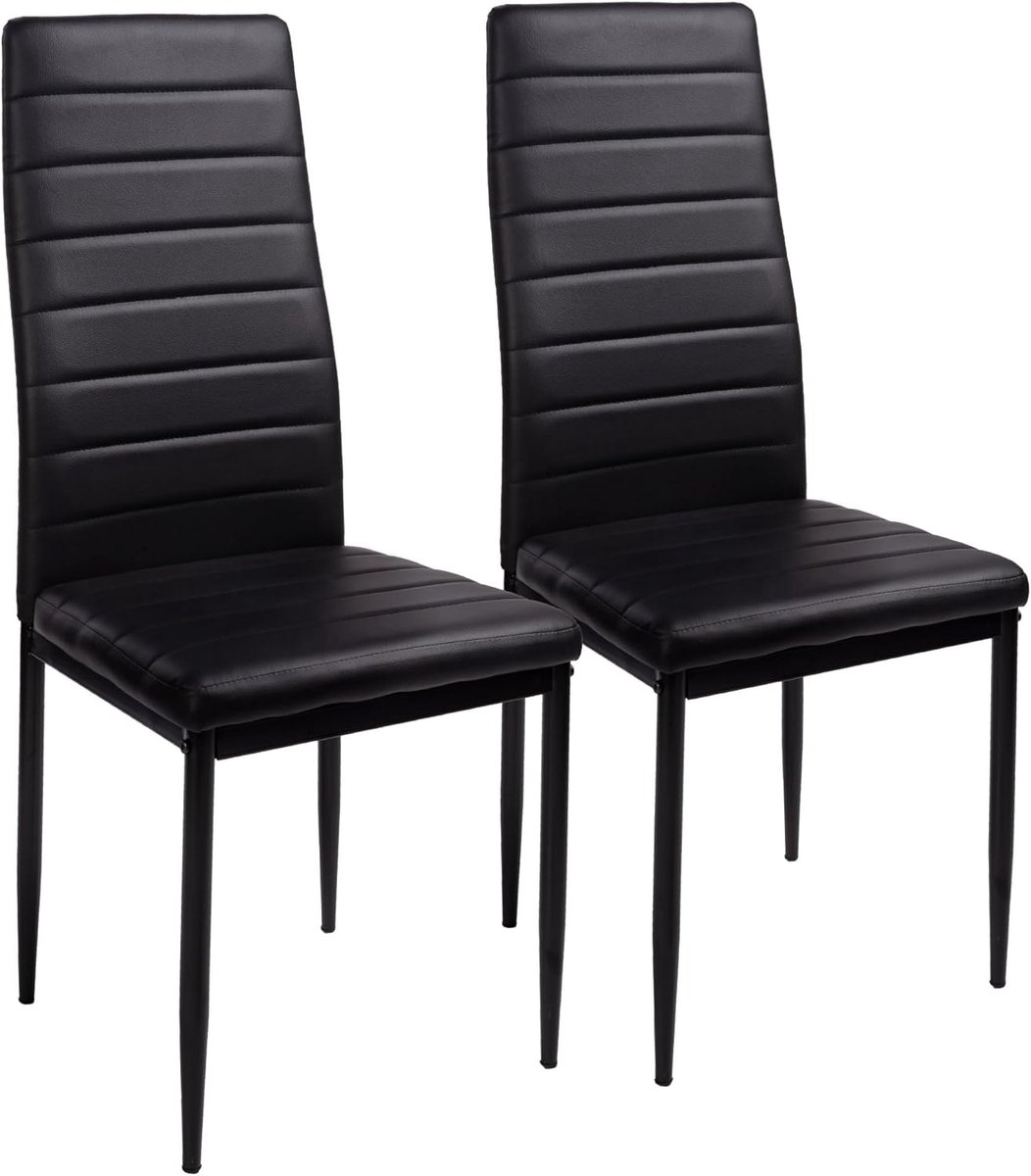 Eetkamerstoelen Set 2/4/6/8 Stoelen Keukenstoelen Kunstleer Stoel Woonkamerstoelen Zwart