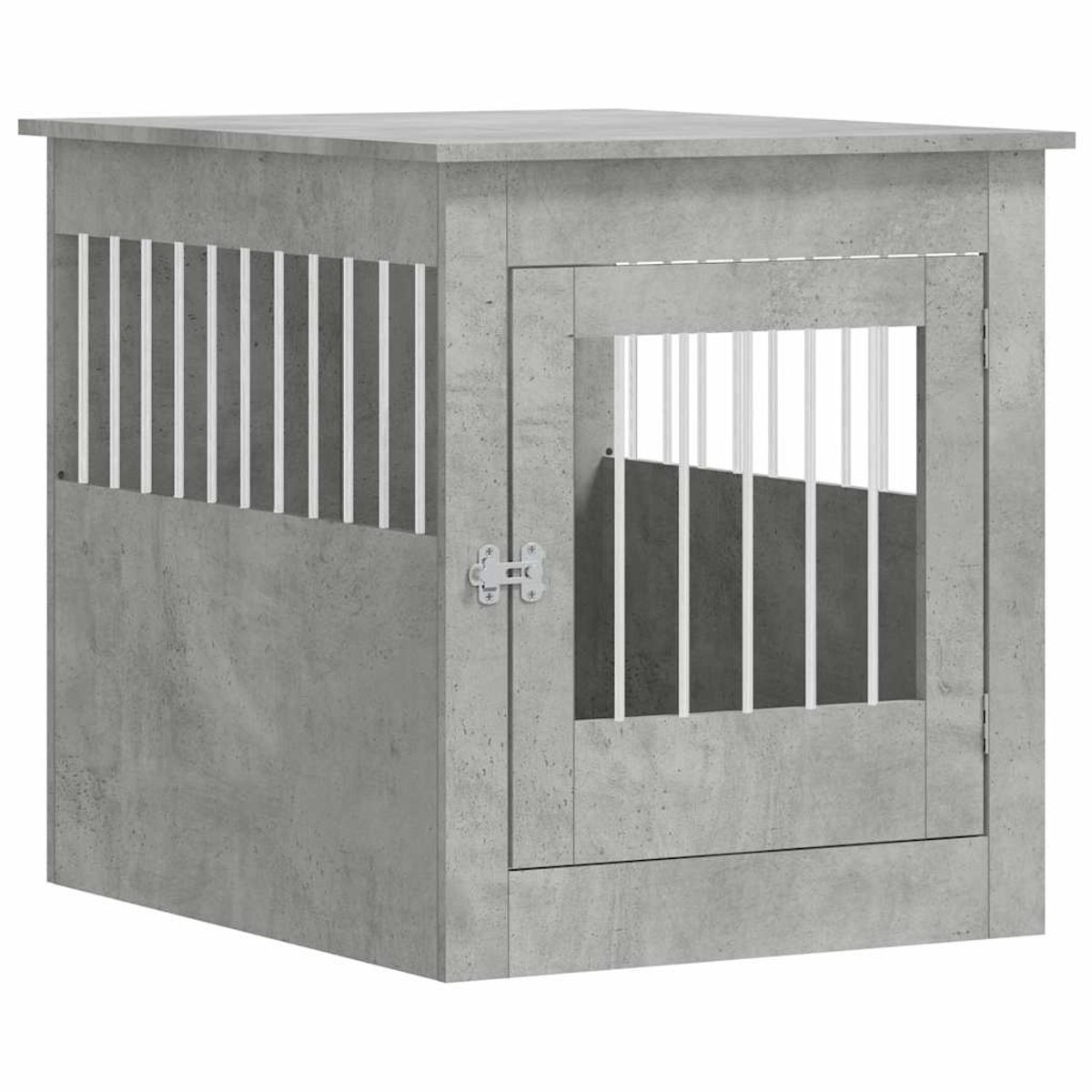 Bol.com vidaXL - Hondenbench - 64,5x80x71 - cm - bewerkt - hout - betongrijs aanbieding