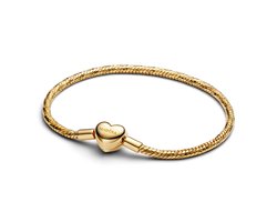 Pandora 564236C00-18 - Slangen schakel hartsluiting - Zilver - Goudkleur verguld - Armband-18 cm