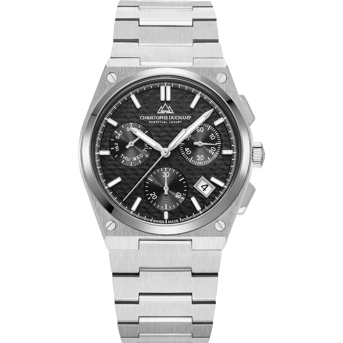 Christophe Duchamp Attitude Chrono Herenhorloge - Chronograaf - Saffierglas - Roestvrij Staal